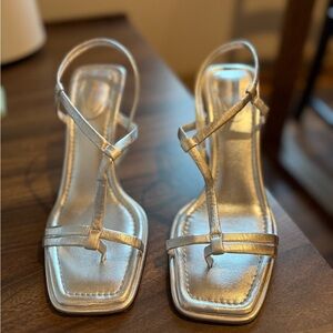 Frame metallic leather sandals